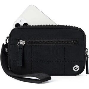 Womens Wristlet Wallet Quilted RFID Nylon Zipper Travel Purse Small Handbag